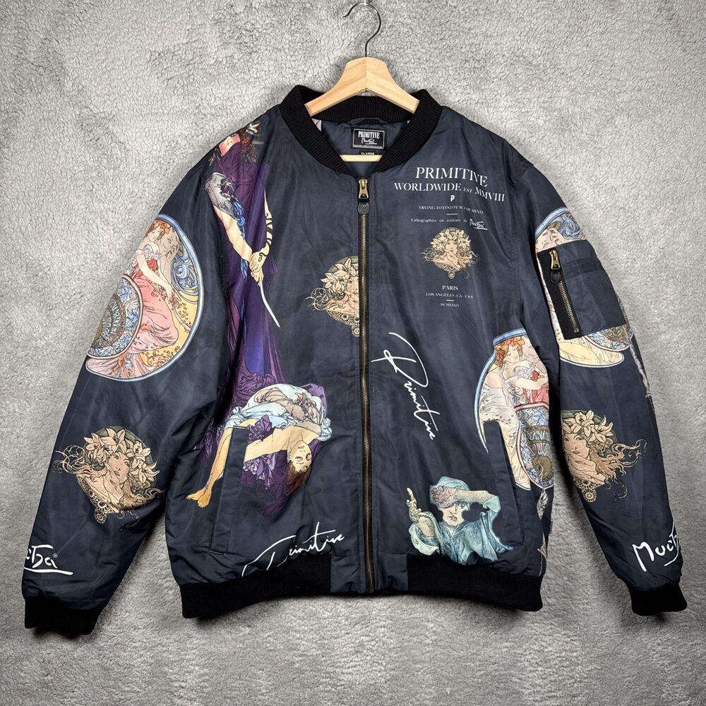 Primitive x Mucha Tragedy Navy Bomber Jacket XL